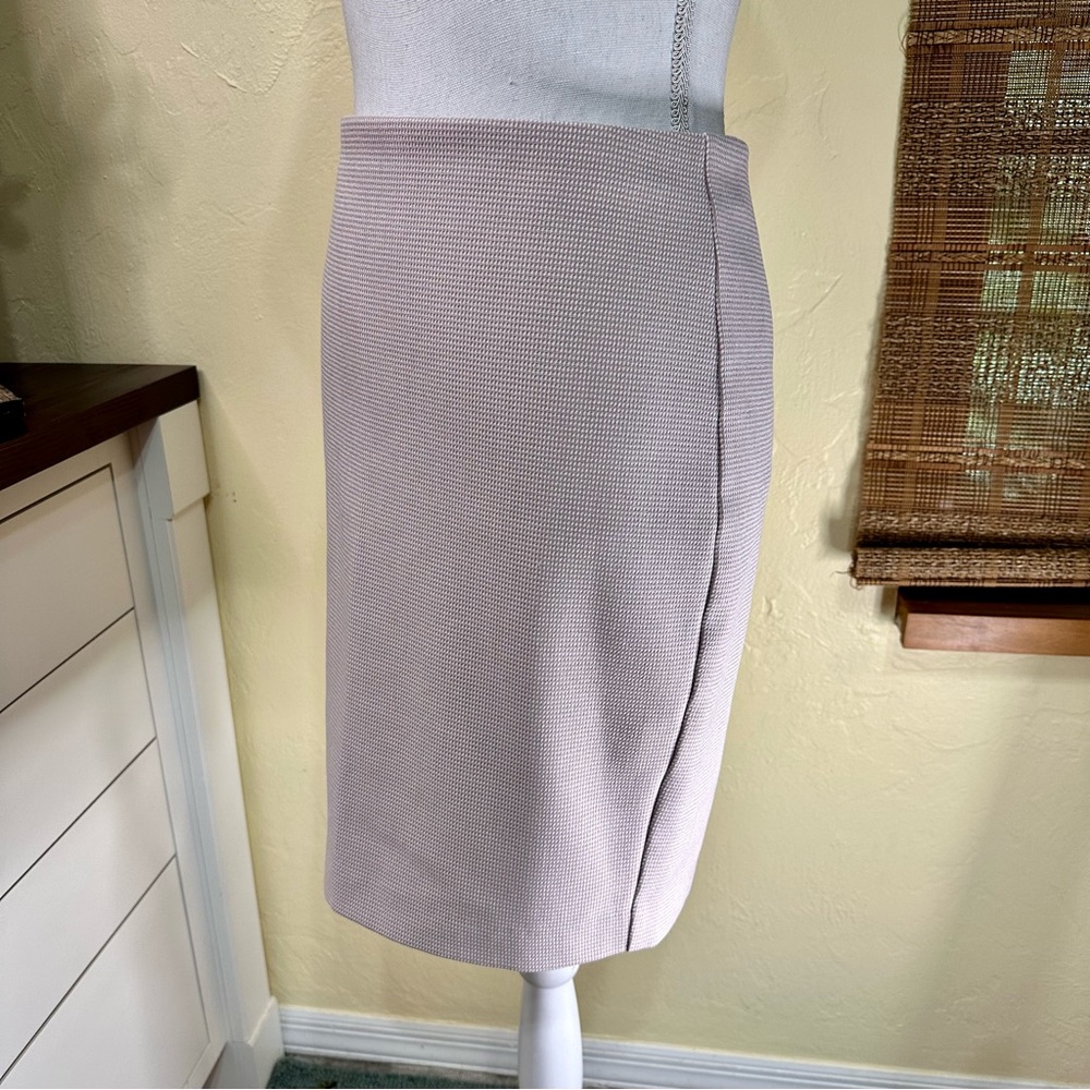 Express Pink White High Waisted Pencil Straight Skirt - Picture 2 of 6